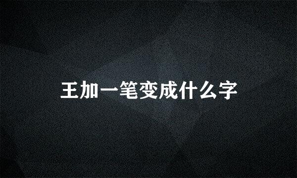 王加一笔变成什么字
