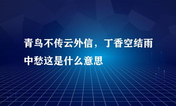 青鸟不传云外信，丁香空结雨中愁这是什么意思