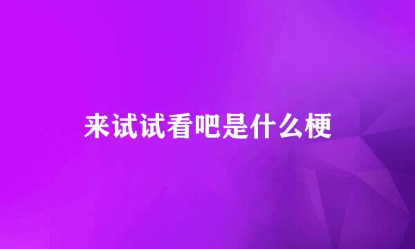 来试试看吧是什么梗