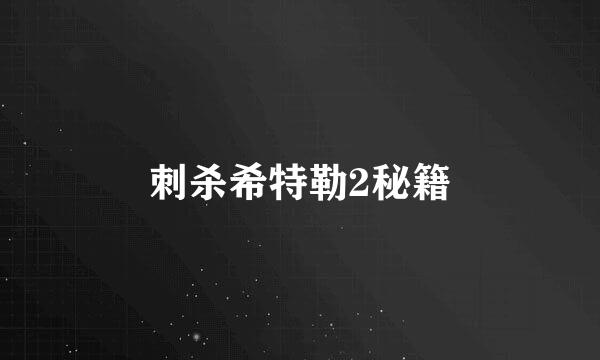 刺杀希特勒2秘籍