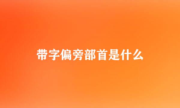 带字偏旁部首是什么