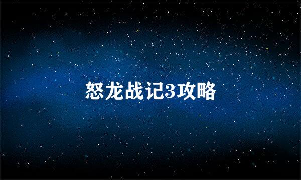 怒龙战记3攻略