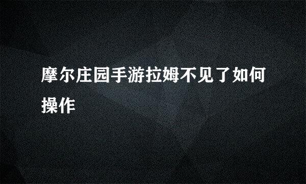 摩尔庄园手游拉姆不见了如何操作