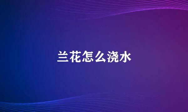 兰花怎么浇水