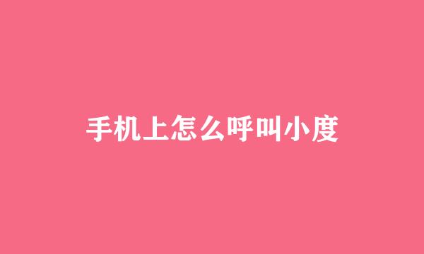 手机上怎么呼叫小度