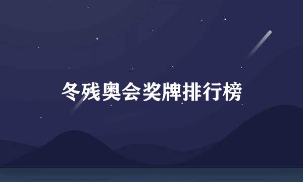 冬残奥会奖牌排行榜