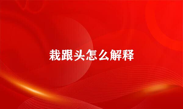 栽跟头怎么解释