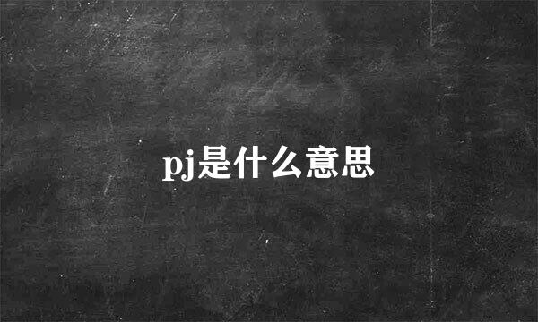 pj是什么意思