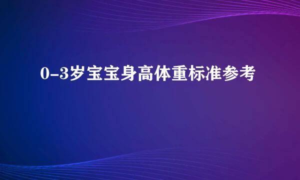 0-3岁宝宝身高体重标准参考