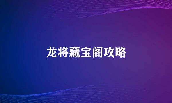 龙将藏宝阁攻略