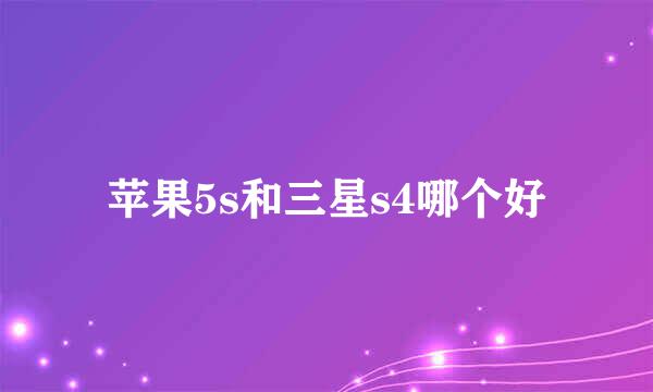 苹果5s和三星s4哪个好