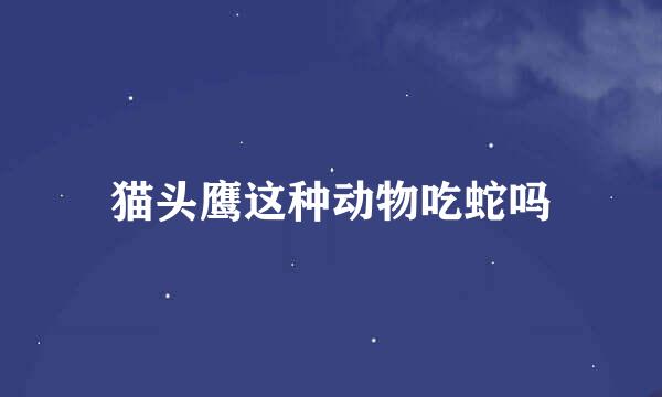 猫头鹰这种动物吃蛇吗
