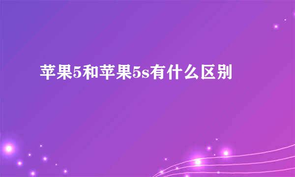苹果5和苹果5s有什么区别