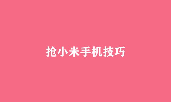 抢小米手机技巧