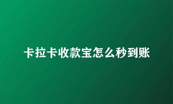 卡拉卡收款宝怎么秒到账
