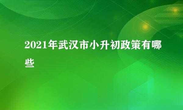 2021年武汉市小升初政策有哪些