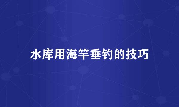 水库用海竿垂钓的技巧