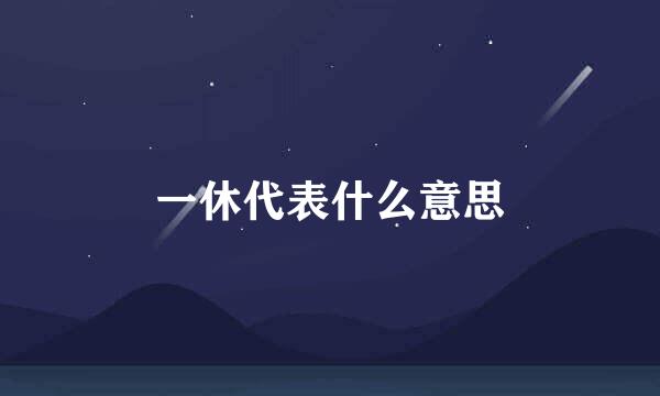 一休代表什么意思