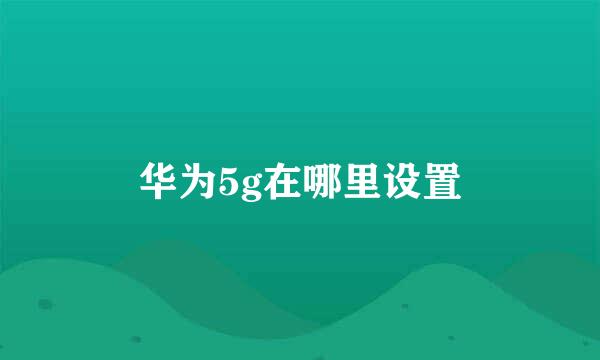 华为5g在哪里设置
