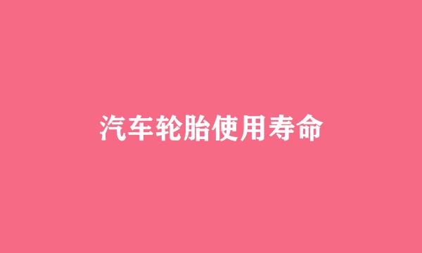 汽车轮胎使用寿命