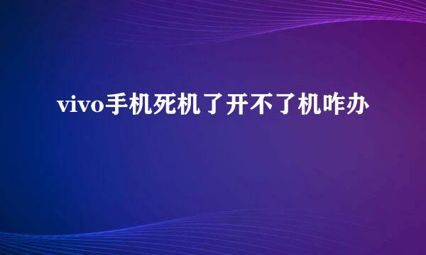 vivo手机死机了开不了机咋办