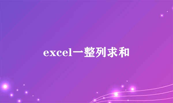excel一整列求和