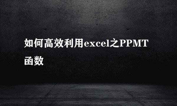 如何高效利用excel之PPMT函数