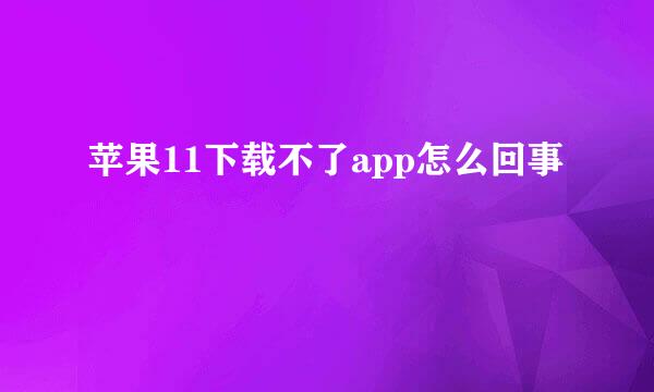 苹果11下载不了app怎么回事