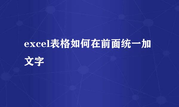excel表格如何在前面统一加文字