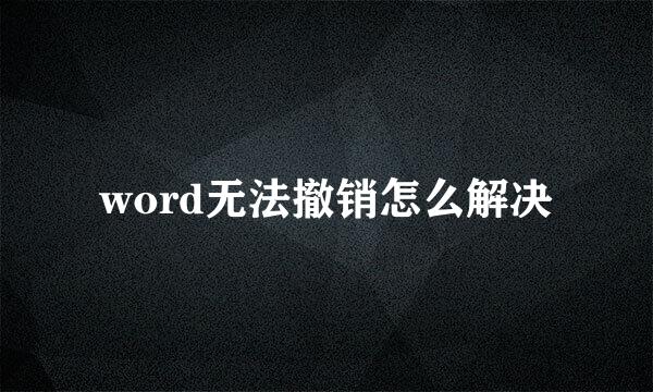 word无法撤销怎么解决