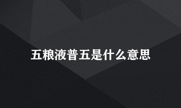 五粮液普五是什么意思