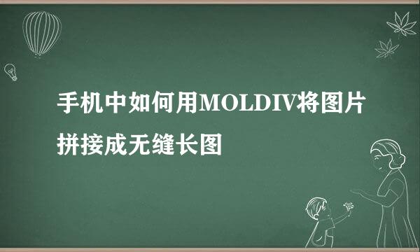 手机中如何用MOLDIV将图片拼接成无缝长图