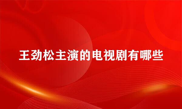 王劲松主演的电视剧有哪些