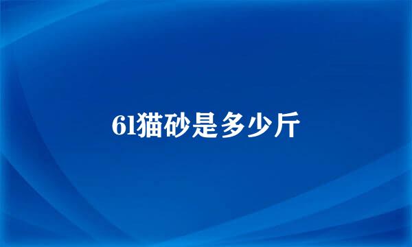 6l猫砂是多少斤