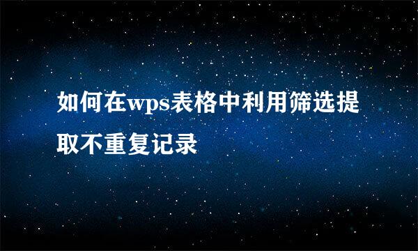 如何在wps表格中利用筛选提取不重复记录
