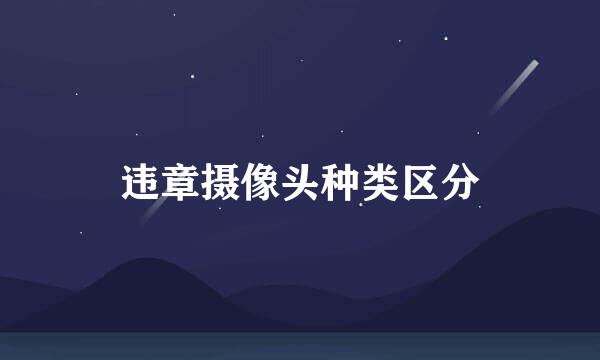 违章摄像头种类区分
