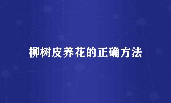 柳树皮养花的正确方法