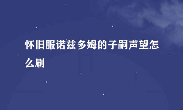 怀旧服诺兹多姆的子嗣声望怎么刷