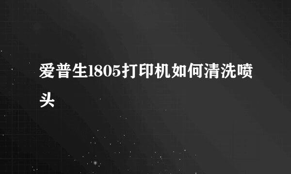 爱普生l805打印机如何清洗喷头