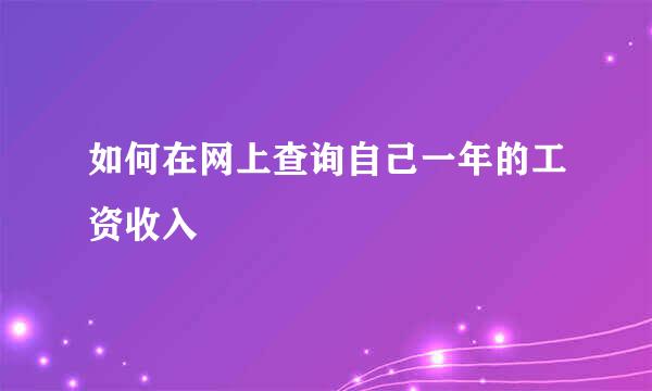 如何在网上查询自己一年的工资收入