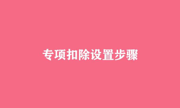 专项扣除设置步骤