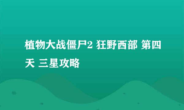 植物大战僵尸2 狂野西部 第四天 三星攻略