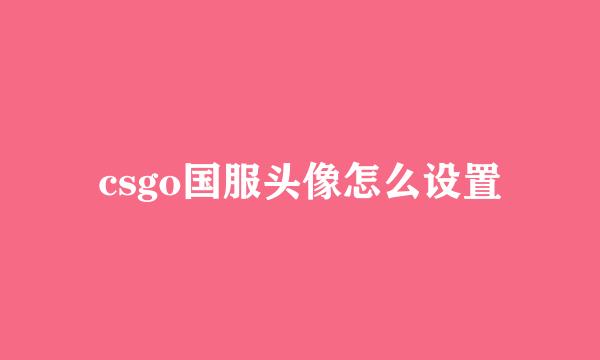 csgo国服头像怎么设置