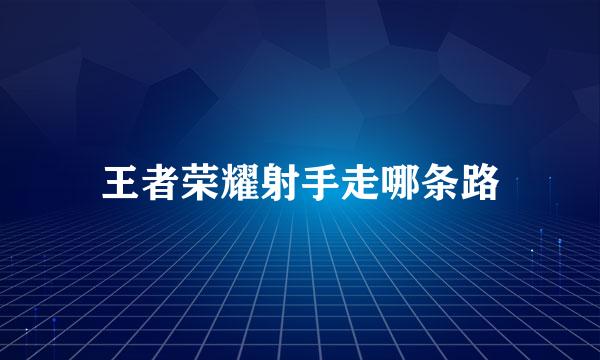 王者荣耀射手走哪条路