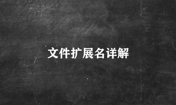 文件扩展名详解