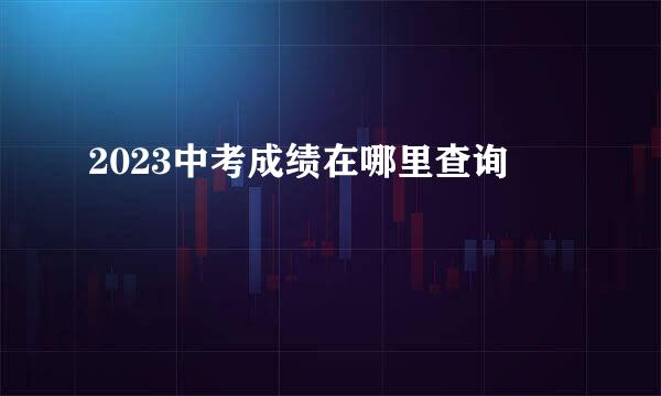2023中考成绩在哪里查询