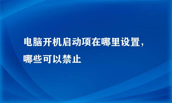 电脑开机启动项在哪里设置，哪些可以禁止
