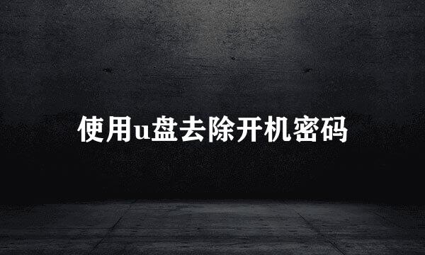 使用u盘去除开机密码