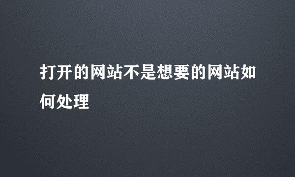 打开的网站不是想要的网站如何处理
