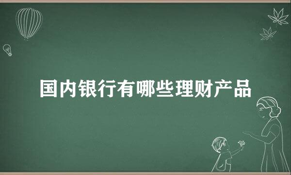 国内银行有哪些理财产品